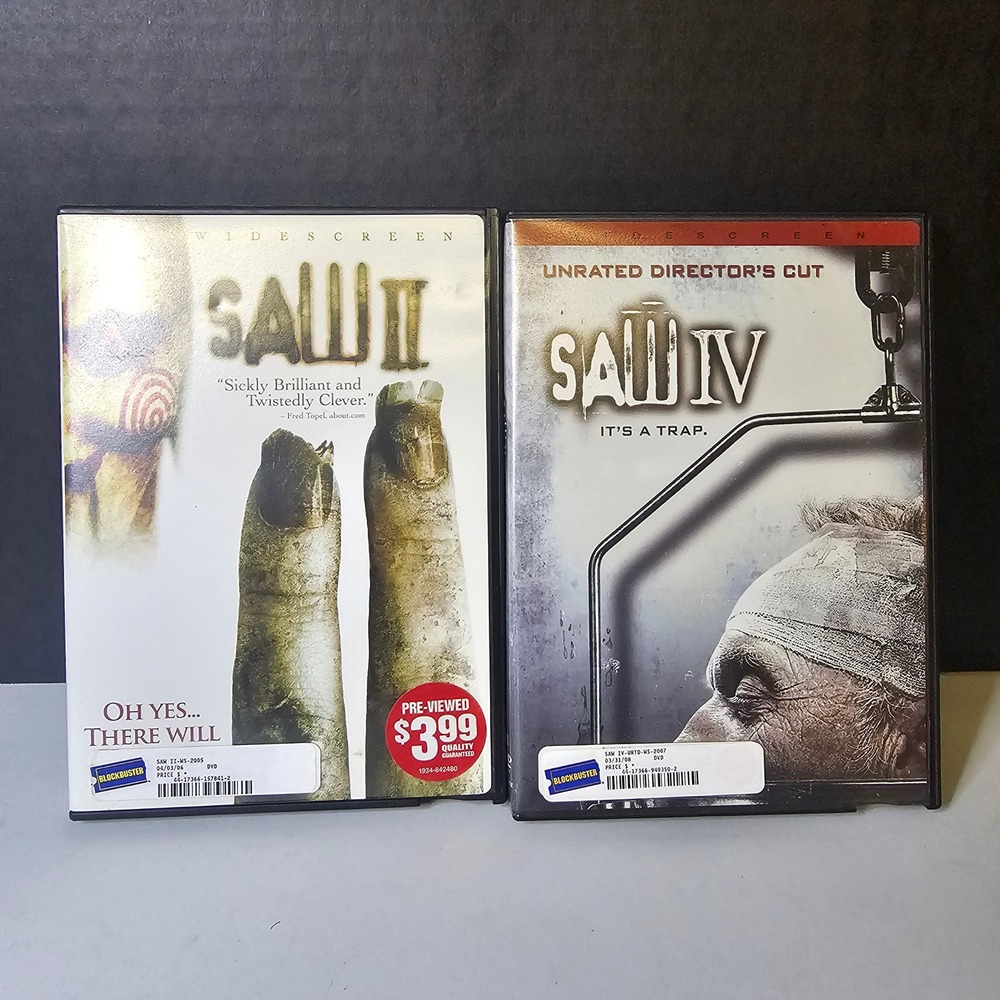 SAW 3 and SAW 4 dvds.